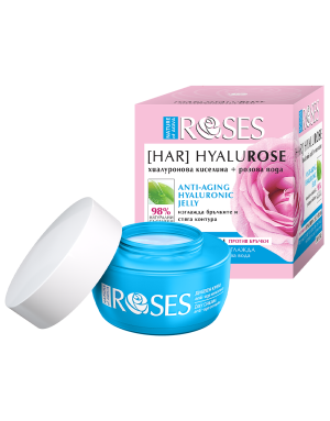 Roses [HAR] HYALUROSE JELLY CARE DAGCREME HYALURON 24 uur Rijke Volle Lifting Moisturizer & Anti-rimpel 98% Natuurlijk met Hyaluronzuur en Rozenwater 50ml